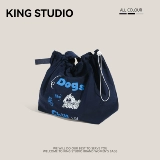 Шоппер, вместительная и большая сумка, с вышивкой, Южная Корея