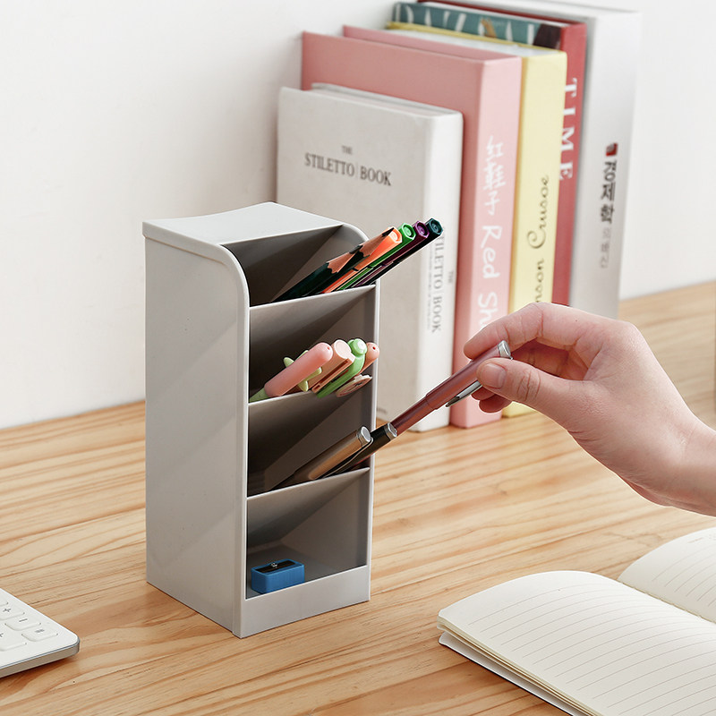 Diagonal insertion pen holder Nordic personality simple pen holder storage student desktop multi-function pen barrel stationery storage box