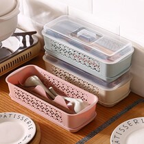 Household chopsticks box drain bracket dustproof with cover Kitchen tableware storage box spoon fork chopsticks cage multi-layer grid chopsticks tube