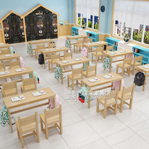 Manufacturer Direct sales solid wood class table and chairs training table primary and middle school students tutoring class single double table