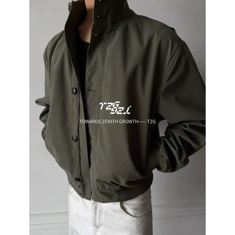 "Tzg" 26Ss Retro Series 150D American Casual Retro Workwear American Drama-Style Jacket Short Version Coat
