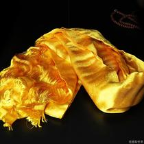 Tibetan ethnic products exquisite 4-row dark flower eight auspicious silk khata Tibetan and Mongolian ethnic products yellow