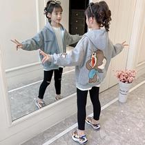 Girls Spring and Autumn Jacket Western Style 2021 New Winter Childrens Autumn Winter Childrens Autumn Blouse