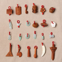 Pregnant woman Baby Baby child evil spirits pendant Carry pin bracelet accessories Peach wood sword Pig shock dog teeth Peach blue body protection