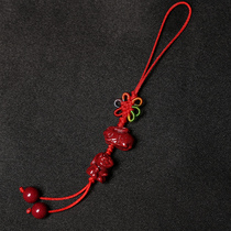 Cinnabar keychain pendant Rat cow Tiger Rabbit Dragon Snake Horse Sheep monkey Chicken dog Pig Year of life Liuhe Noble mobile phone pendant
