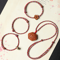 Dragon Boat Festival Multicolored rope bracelet Hand woven red rope baby tiger head bell anklet Mens and Womens baby children ward off evil spirits