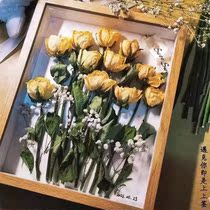 Creative photo frame table Three-Dimensional Hollow 678 inch DIY hand working specimen frame clay plant dried flower display thickened