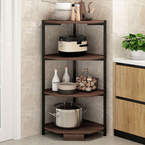 Kitchen Shelve Triangular Wall Corner Landing Multilayer Corner Pan Rack Home Multi Functional Seasoning containing frame sector
