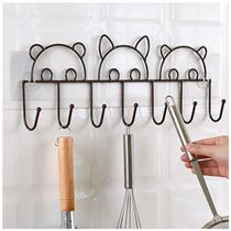 Door rear adhesive hook non-perforated strong adhesive storage rack kitchen wall nail-free wall hanging clothes hook hanger