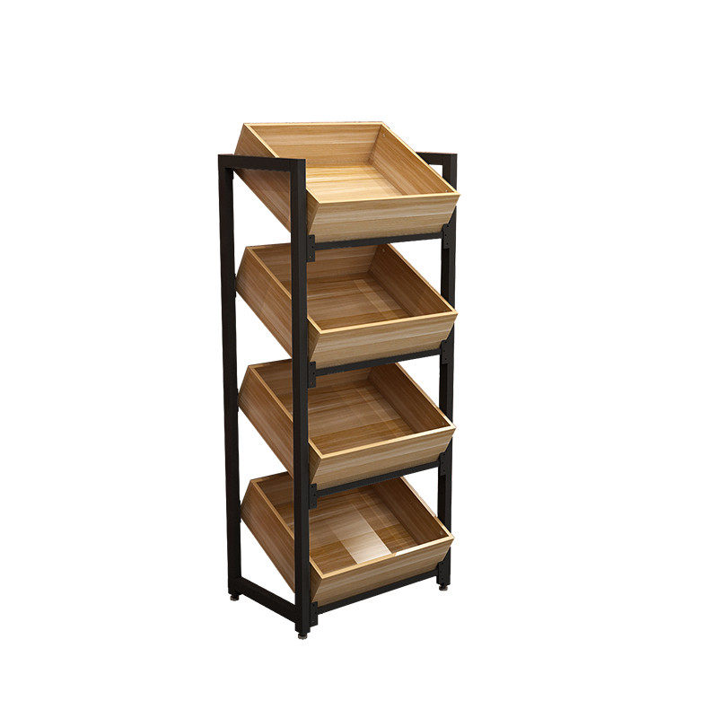 Shelf shelf Display Fruit store fruit rack Steel wooden rack Vegetable rack Creative