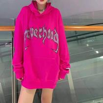 2021 early autumn hooded sweater sweet academic style letter print loose wild wild BF Harajuku wind Joker ins tide