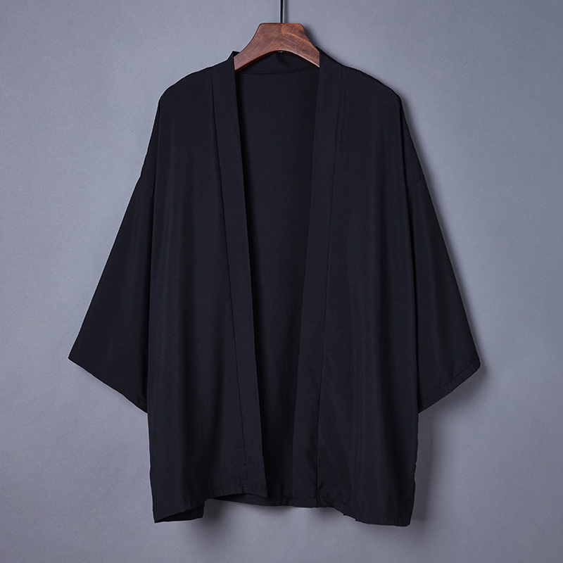 Japanese-Style Solid Color Versatile Kimono Cardigan Chinese-Style Improved Hanfu Jk Haori Summer Sun Protection Thin Jacket for Men and Women