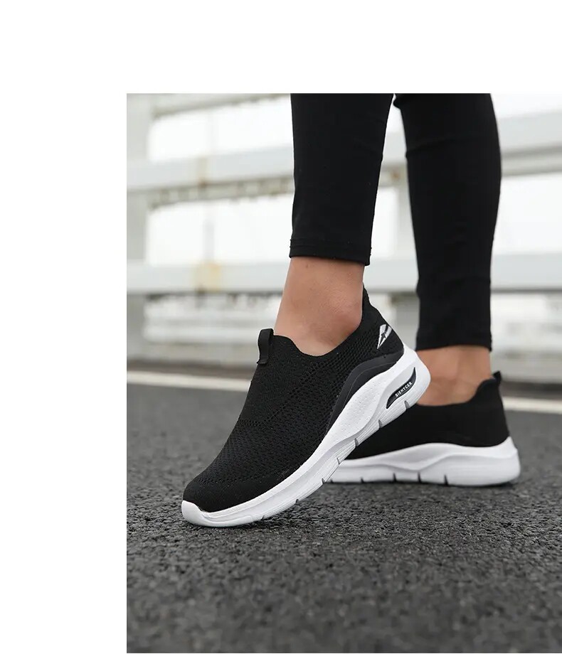 Энергичный обувь 外贸男鞋一脚蹬懒人鞋中老年春秋季网面鞋透气轻便舒适运动健步鞋 Other