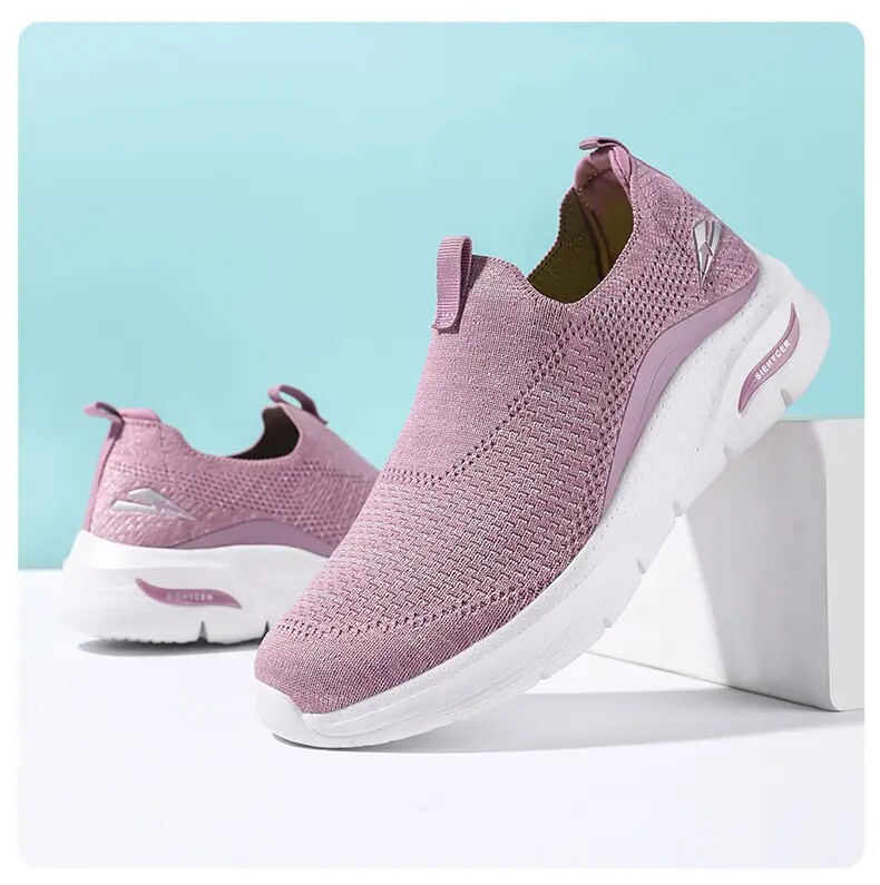 Энергичный обувь 外贸男鞋一脚蹬懒人鞋中老年春秋季网面鞋透气轻便舒适运动健步鞋 Other