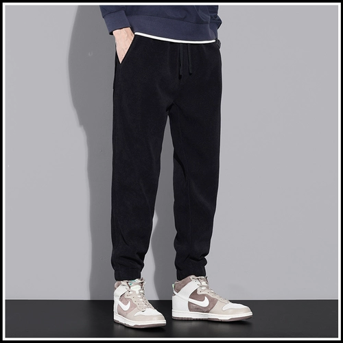 Мужские удерживающие тепло бархатные штаны для отдыха, свободный крой