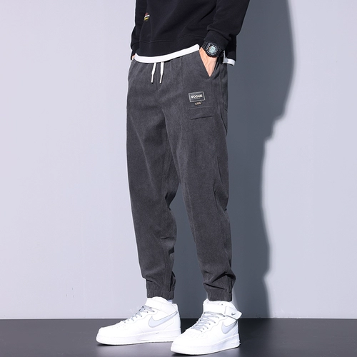 Осенние вельветовые спортивные бархатные штаны для отдыха