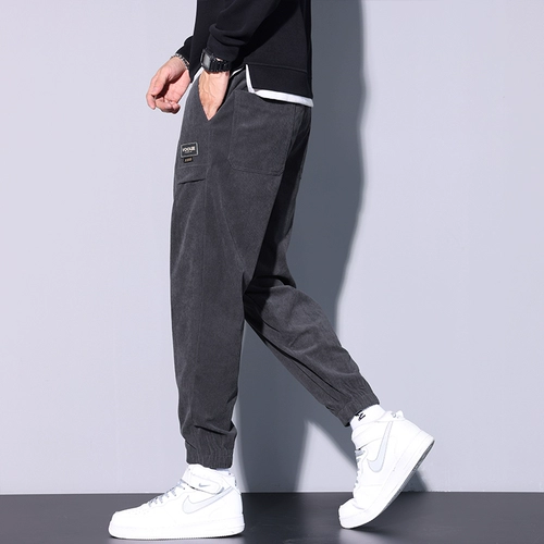 Осенние вельветовые спортивные бархатные штаны для отдыха