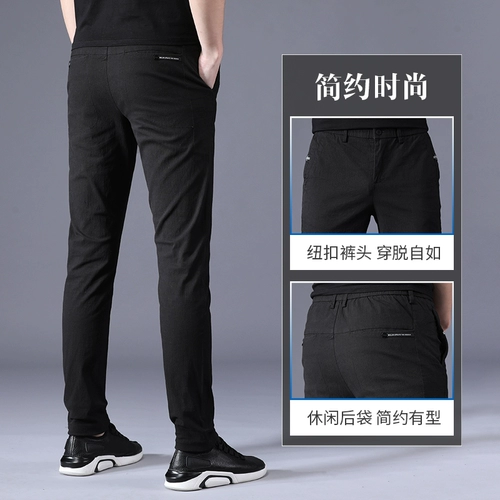 Шелковые эластичные трендовые спортивные штаны, в корейском стиле, осенние, свободный прямой крой