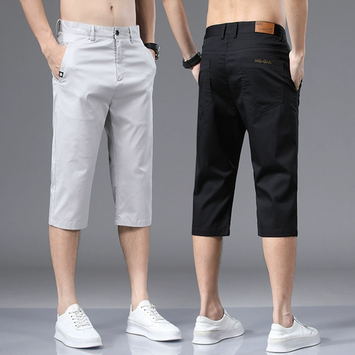 Летние шелковые тонкие хлопковые шорты для отдыха, мужские штаны, свободный прямой крой