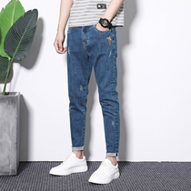 spring autumn men's new autumn slim fit ripped pants winter ankle pants men's autumn winter fashion casual