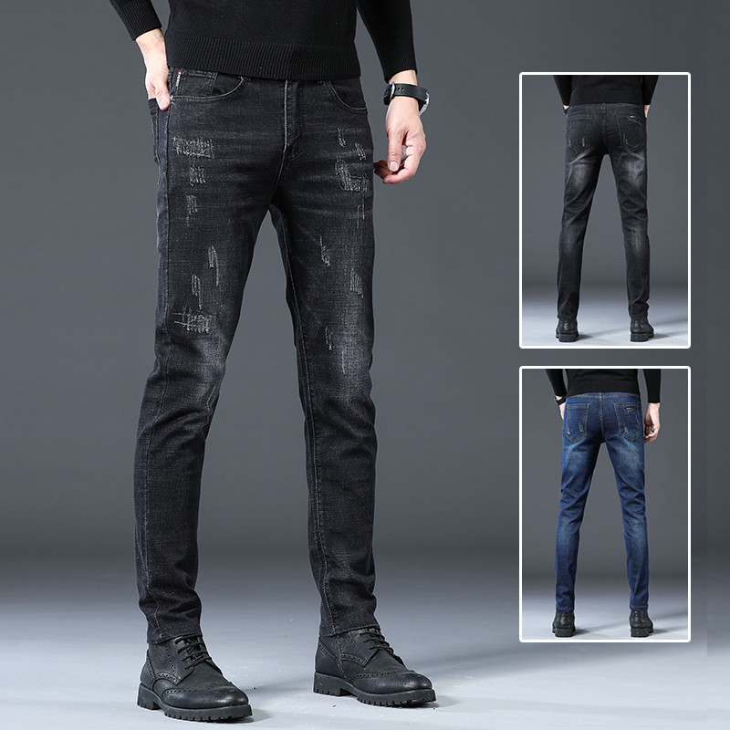 Men's Jeans Summer Long Pants 2022 New Tide Cards Casual Pants Straight Fit Body Trend Pants Man