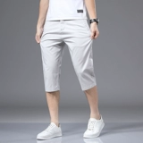 Летние шелковые тонкие хлопковые шорты для отдыха, мужские штаны, свободный прямой крой