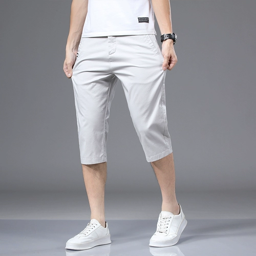 Летние шелковые тонкие хлопковые шорты для отдыха, мужские штаны, свободный прямой крой