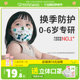 Green nose children's mask 3d three-dimensional baby mask 0 to 3 years old 6-12 months disposable baby protective mask