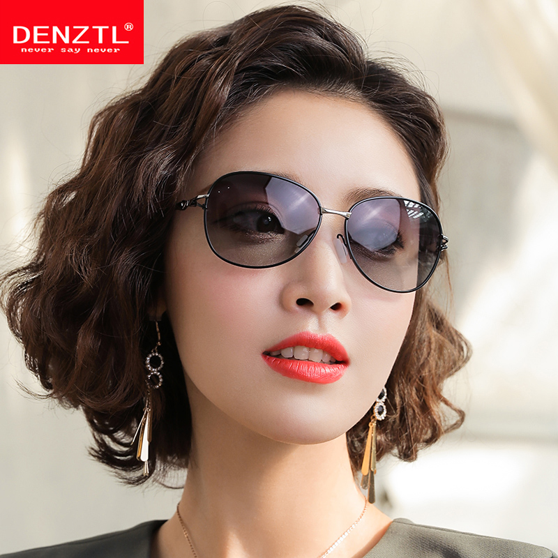 Anti-UV Sunglasses Female Elegant Retro Street Shooting Ladies Polarized Small Frame Small Face Sunglasses Driving Glasses Brown