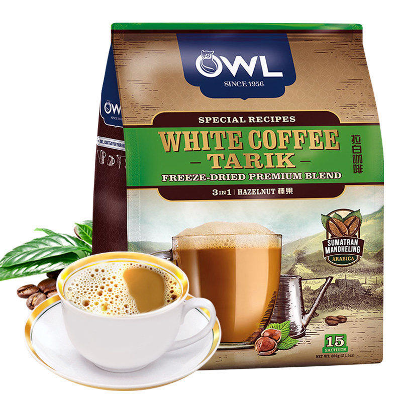 Vietnam imported owl owl pull white coffee powder instant coffee hazelnut flavor three-in-one 600g bag
