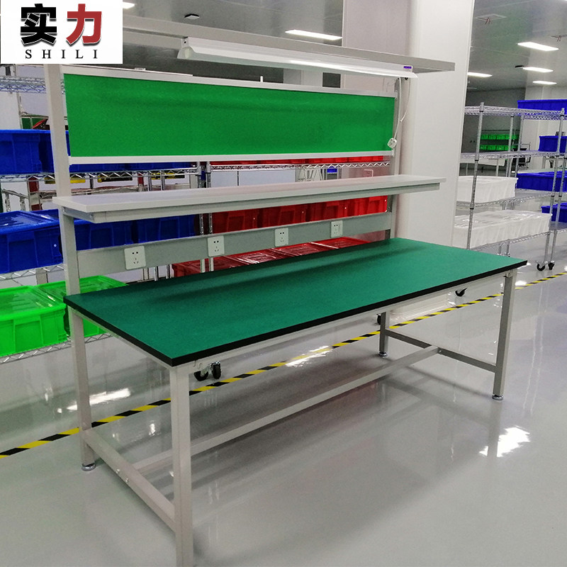 Anti-static workbench operation table single-sided with lamp stand workbench table test bench sorting table with drawer work table