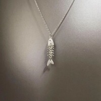 Vintage vintage chain Small fish bones peculiar fish bone necklace European and American style personalized pendant trend