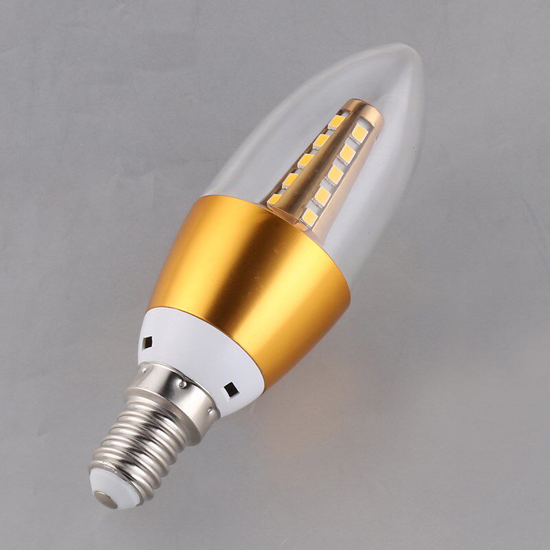 Candle bulb e14 small screw mouth sharp bubble 3W5W7W9W12w pull tail water crystal lamp light source energy-saving lamp