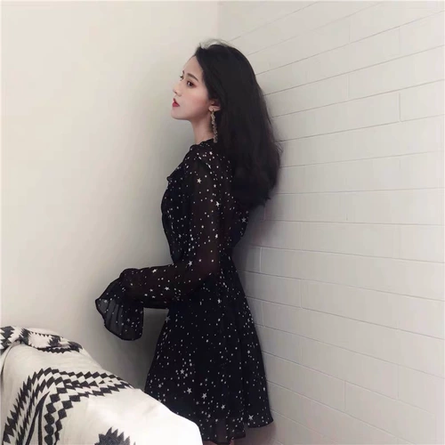 Ретро шифоновая юбка, летнее платье, французский ретро стиль, цветочный принт