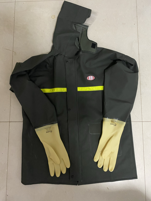 New Small Size Agricultural Rubber Gloves, Raincoat, Single Jacket, Rubber Gloves, Fisherman-Specific Raincoat, Waterproof Clothing, Rain Protection