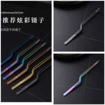 Restaurant Western-style molecular cuisine artistic conception dishes creative dish presentation stainless steel tweezers plate decoration plate clamps
