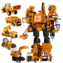 Alloy deformation engineering vehicle toy robot boybaby excavator shovel bulldozer deformation