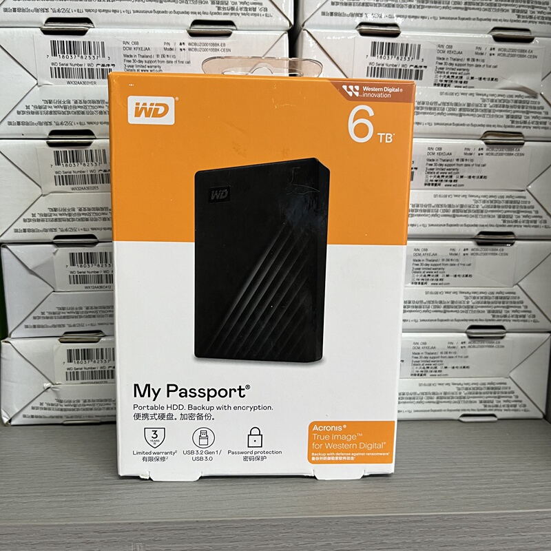 Wd/Western Digital Portable Hard Drive 1t 2t 4t 5t 6t Usb3.0 External Encryption Brand New