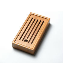 Net red drainable tea tray small fan trumpet wooden tray filtered water tea set accessories Zen office