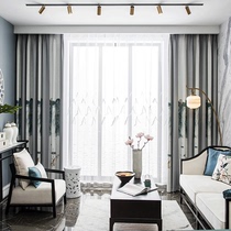 Chinese curtain jacquard Chinese style living room bedroom high-grade atmosphere custom finished landscape light luxury simple floor-to-ceiling windows