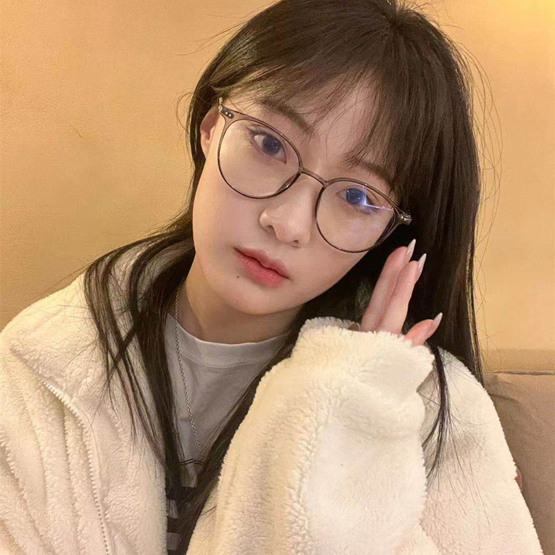 Net red light Nearsightedness Astigmatism Woman Super Light Tea Color anti-blue light can be equipped with degree vegan face small eye frame male