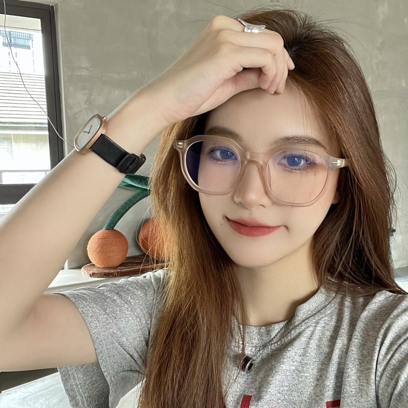 Tea Colour Glasses Ins Wind Glasses Myopia large face Lean Vegan Astigmatism Myopia frame can be fit for male