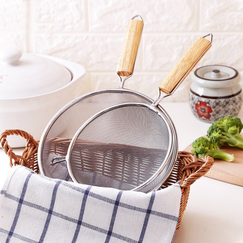 Scum Stainless Steel Leaking Spoon oil separating oil filter screen Large Number of round soy milk fried fine mesh Small Number of sieves