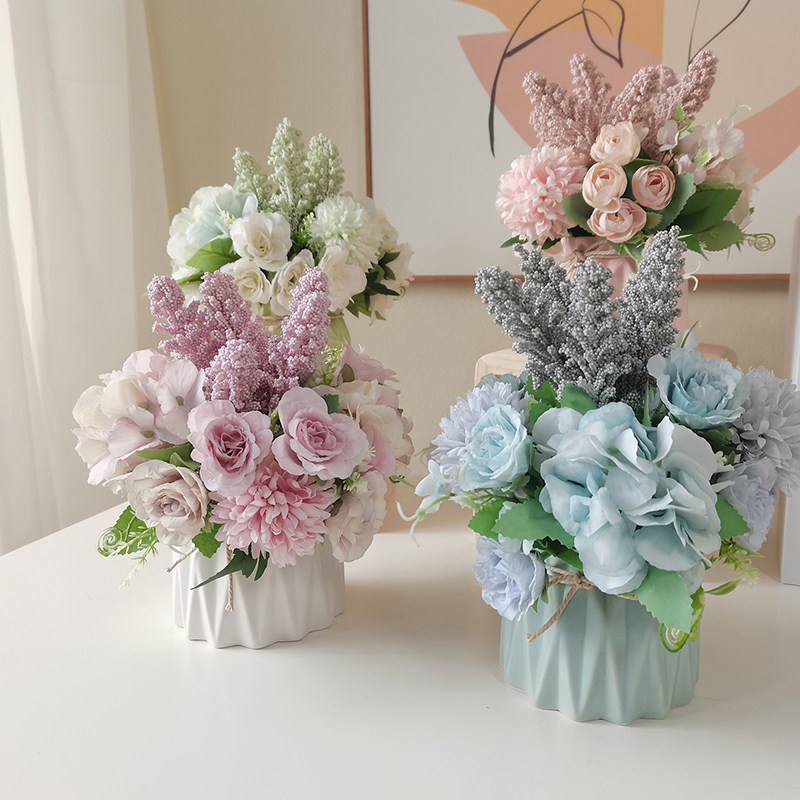 ShihijiaHome Rose Maria bracelet emulated flower pendulum piece Living room Decorative Dining Table Fake Flower Decorative-like Room 6321