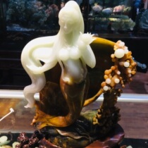 Xiuyan jade ornaments landscape River mill Jade entrance feng shui flower jade stone home jade decoration Jade Beauty