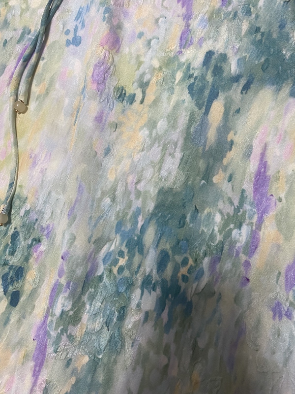 Natural Mulberry Silk/Mulberry Silk Stretch Crepe Fabric/Brand Surplus Oil Paint Fantasy Top