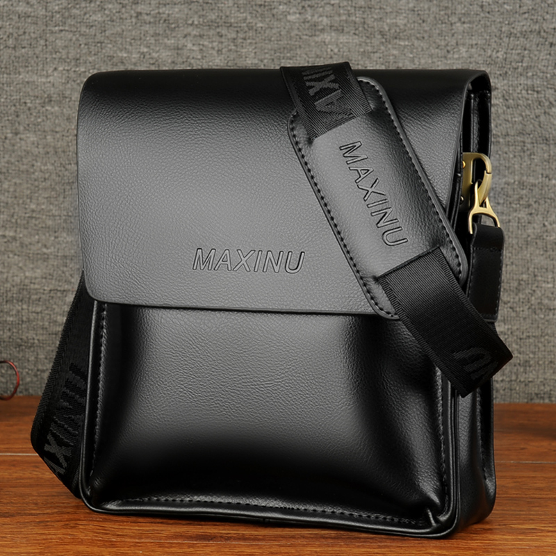 Shoulder bag men's cross-body bag men's bag genuine leather bag bag cowhide shoulder bag business hanging bag leather cross-body bag flap small bag