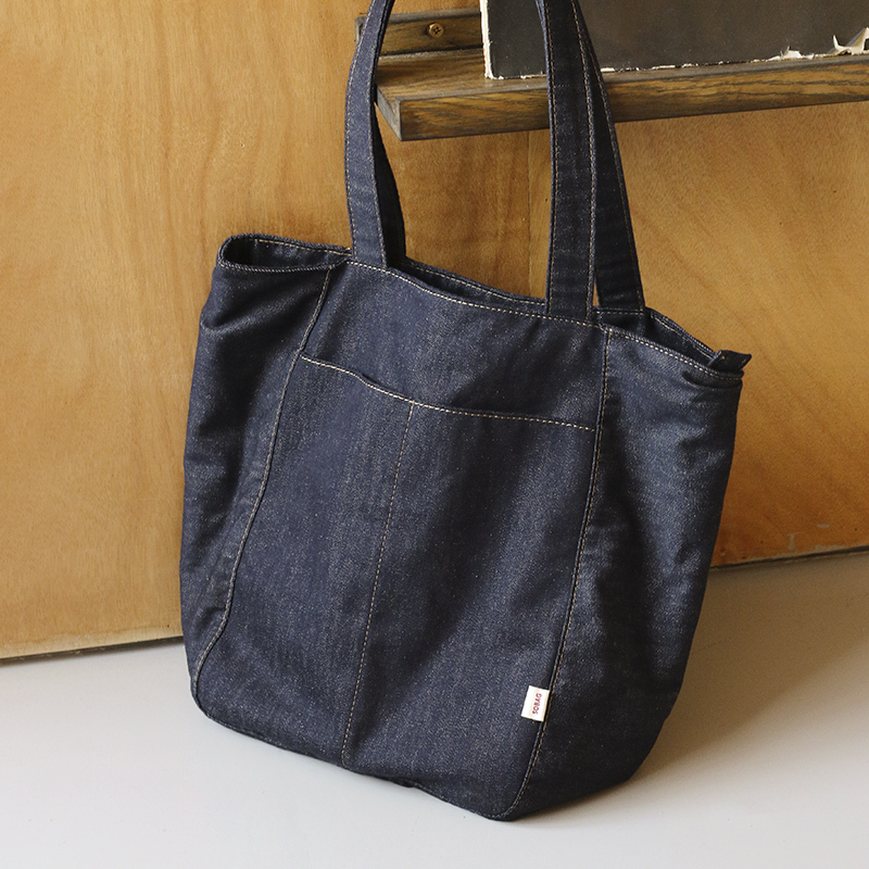Japanese-Style Commuter Large-Capacity Canvas Shoulder Bag for Women, Denim Design, Niche Tote Bag