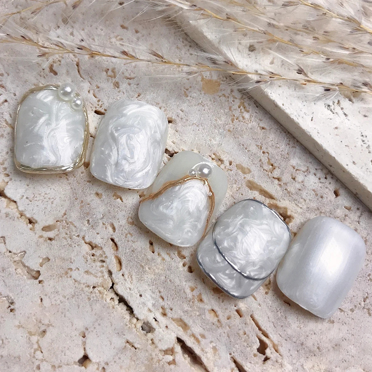 Mother-of-pearl thread mermaid shell nail polish pearlescent fine flash nail art texture pearl paste color 2022 new