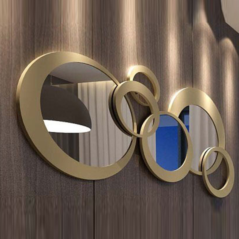 Creative fashion living room bedroom decoration mirror round porch mirror wall decoration neoclassical postmodern mirror - Taobao